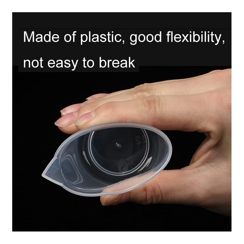 6 Pieces 1.69oz/50ml Plastic Measuring Cups Clear Measuring Cup Plastic