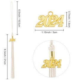2024 Graduation Tassel, Tassel for Graduation Cap 2024, Graduation Cap Decorations, Charm Graduation Party Decorations 2024 Grad Cap Decorations for Graduation Gifts 2024 High School Beige