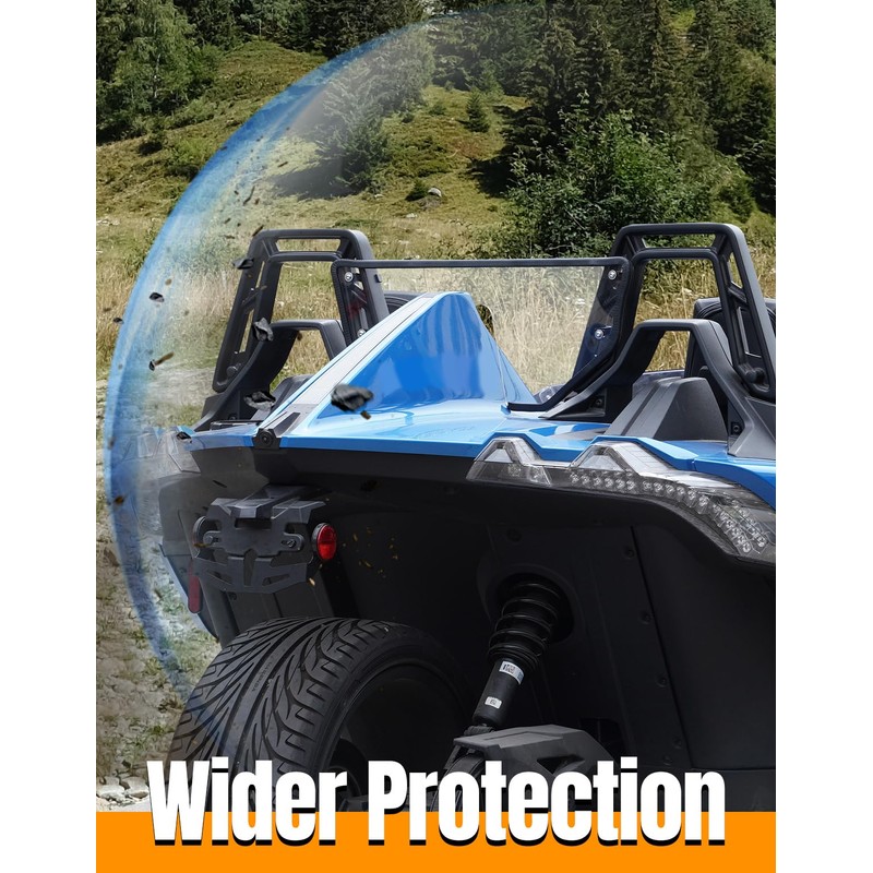 HAKA TOUGH Rear Windshield for Polaris Slingshot Accessories 2015-2024, Hard-coated