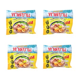 Generic ThaSiam Instant Thai Boat Noodles Rice Vermicelli with Spicy Herb Soup 4.2 oz - Pack of 4