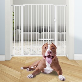 TAUS Baby Gate With Pet Door Dog Cat Child Safety Extra Wide Walk Thru Fence Guard - 29.5-43" Wide, 55.1" Tall
