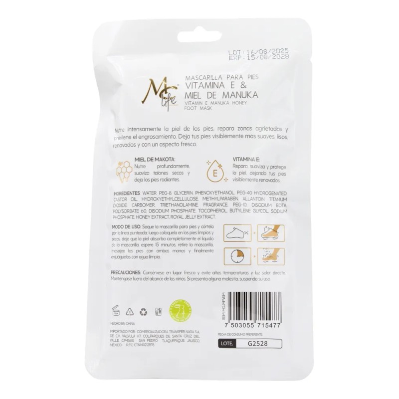 Exfoliante Para Pies, Miel, Elimina Piel Muerta. Mc Life Exfoliante