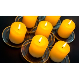 12 Pack 2x3 Inch Citronella Pillar Candles for Outdoor Indoor, Unscented Column Candles for for Home Garden Patio Yard Balcony, Smokeless Dripless and Clean Burning Emergency Candle - Yellow