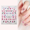 QIUTIMIY 3 Sheets Nail Art Stickers Decals Self-Adhesive 5D Embossed
