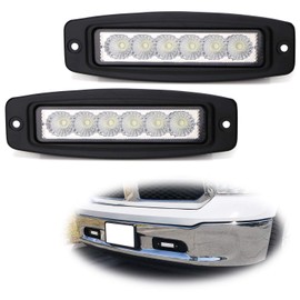 iJDMTOY (2) 6-Inch 18W Flush Surface Mount Low Profile LED Light Bars Compatible with Jeep Truck SUV 4x4 Front Driving Lights or Back Reverse Lights, Flood Lighting