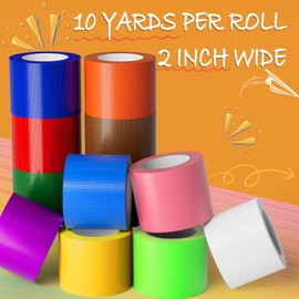 SWRT 12-Pack Rainbow Colored Duct Tape 10 Yards x 2 Inch Heavy Duty, Waterproof Color Duct Tape Tear by Hand, Strong Adhesion No Residue for DIY, Packing, Marking and Arts & Crafts