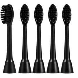 Toothbrush Replacement Heads for Moon Electric Toothbrush, Black, 5 Pack