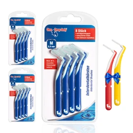 One Drop Only® - 3 x Blister Pack of 8 Interdental Brushes 0.6 mm (M) + 2 Interdental Brushes Free for Testing (S & L) / Interdental Brush for Interdental Cleaning / Best Oral Hygiene with Dental