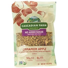 Cascadian Farm Organic Cinnamon Apple Granola Cereal, No Added Sugar, 11 Ounces (Pack Of 4)