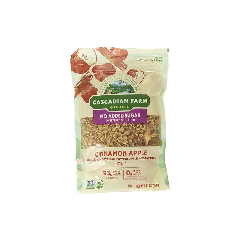 Cascadian Farm Organic Cinnamon Apple Granola Cereal, No Added Sugar,