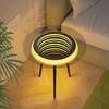Bigbiglife Round Table, Side Table with Led Light, Luxury Metal