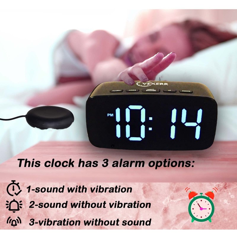 Loud Alarm Clock with Bed Shaker, Vibrating Alarm Clock for