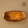 Olive wood bowl, baguette bowl, oblong in natural cut from