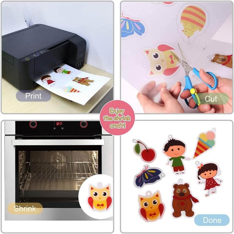 10 PCS Heat Shrink Paper Shrink Plastic Sheets for Crafts