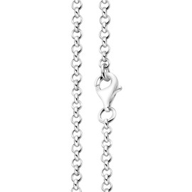 Avesano Classic Pea Chain, 2.2 mm width in 925 Sterling Silver With Lobster Clasp, Jewellery, Women’s Necklace, Silver Necklace Without Pendant, Length 42 cm - 100 cm, 101012-0, Silver