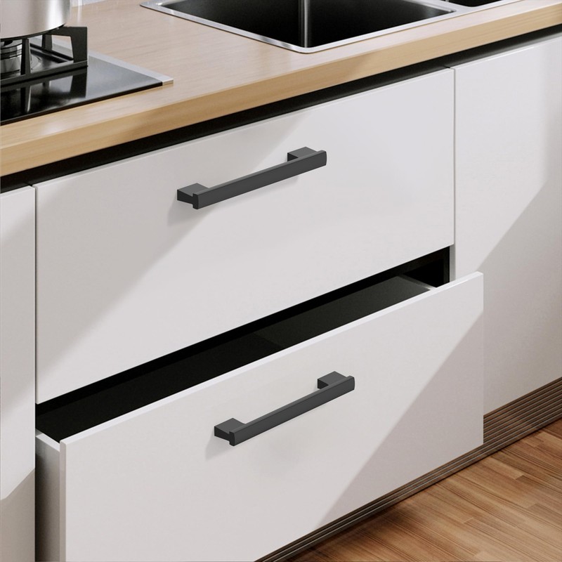 KNOKLOCK 10 Pack Matte Black Cabinet Pulls 5 Inch(128mm) Hole