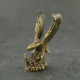 Ylskmu Mini 2.4 inch Eagle Brass Statue Sculpture Ornament Collectible Figurine Craft Furnishing for Home Décor House Room Porch Decoration Office Desk Table Arrangement
