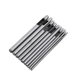 Leather Hole Punch Cutter 10Pcs 0.5mm-5mm Leather Working Crafting Tool Set for Leather Watch Bands Strap Belts Canvas Paper Plastics Round Hollow Hole Punch Cutter Tool (Round Hole Punch)