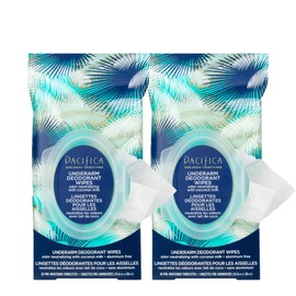 Pacifica Beauty Coconut Milk & Essential Oils Underarm Deodorant Wipes, Helps Remove Odor, Aluminum-Free, Vegan & Cruelty-Free, 30 Wipes (2-Pack)