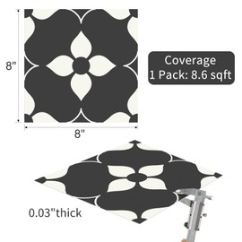 MORCART 20 Sheet Peel and Stick Floor Tile, 8"x 8" Vinyl Flooring Waterproof, DIY Flooring for Bathroom, Kitchen, Fireplace, Pet House, Stairs, Bedrooms, Wall