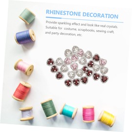 Ipetboom 30Pcs Heart Rhinestone DIY Craft Decorations Transparent White Pink Embellishments for Clothes Bags Accessories for Sewing Scrapbooking