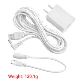 4m/13.1ft Power Adapter Compatible with Ring Stick Up Cam Battery/Plug-in 3rd Gen/2nd Gen & Ring Pan Tilt Stick Up Camera, Indoor/Outdoor Weatherproof Power Cord Charger, White