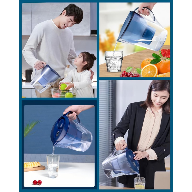 Unyverwise Pitcher Water Filters, 3.5L Activated Carbon Filtered Water Jug