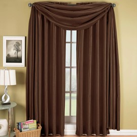 sheetsnthings 3 Piece Window Treatment Set: Soho- Pair of (84" W x 84" L) Solid Chocolate Panels with Matching (42" W x 216" L) Scarf