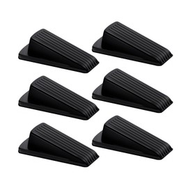 Door Stop, Door Stopper, Door Wedge, 6 Pack Rubber Door Stopper, Rubber Door Stops for Bottom of Door, Works on All Floor Types (Black)