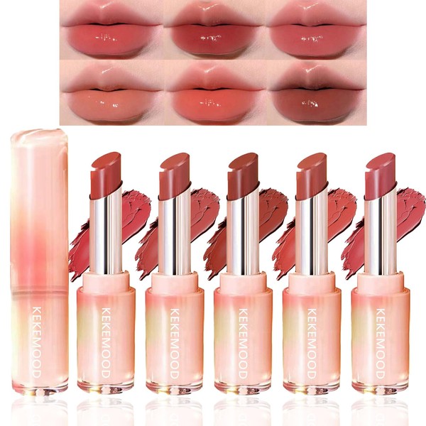 Set of 6 Moisturising, Firm Lip Gloss, Mirror, Watery Light, Glassy Lipstick, Hydrating, Pigmented, Plumping Lip Shine for Women