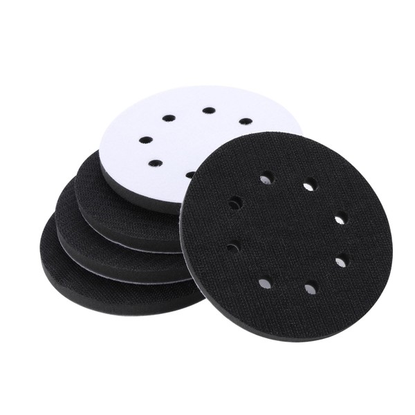 5 Pack 8 Hole Interface Pad Hook and Loop, 5"