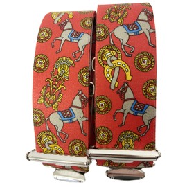 Generisch Circus Braces Horse Funny Colourful Austria 35 mm Wide in H-Shape with 4 Extra Strong Clips / Circus Horse Red ST-034, red