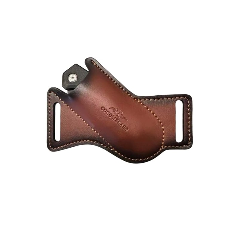 Leather Folding Knife Sheath for Belt, Horizontal Carry Brown Knife