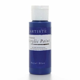 Artiste Acrylic Paint 59ml 2Oz Royal Blue, Quick-Drying Professional Art, Craft and Hobby Artists Paint, Vibrant Colour, Water-Based Paints Cover All Surfaces with Ease, Ideal for Travel Artists