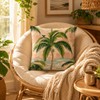 Retro Palm Tree Throw Pillow Cover 24x24 Inch Tropical Cushion