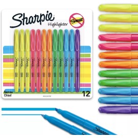 Sharpie Pocket Style Highlighters, Chisel Tip 1 Count (Pack of 12), Assorted HIS