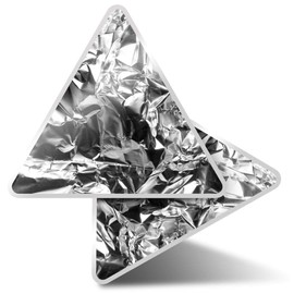 2 x Triangle Stickers 10 cm - Silver Aluminium Foil Fun Decals for Laptops,Tablets,Luggage,Scrap Booking,Fridges #2061