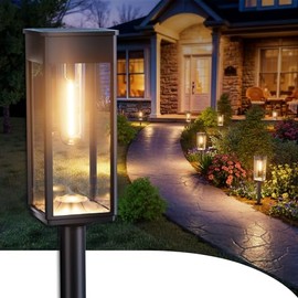 ALFIOT Luces Solares para Caminos al Aire Libre, Paquete de 2 Luces Solares Brillantes para Exteriores, IP65 Impermeables Luces Solares para Jardín Alimentadas por Energía Solar Iluminación de Paisaje