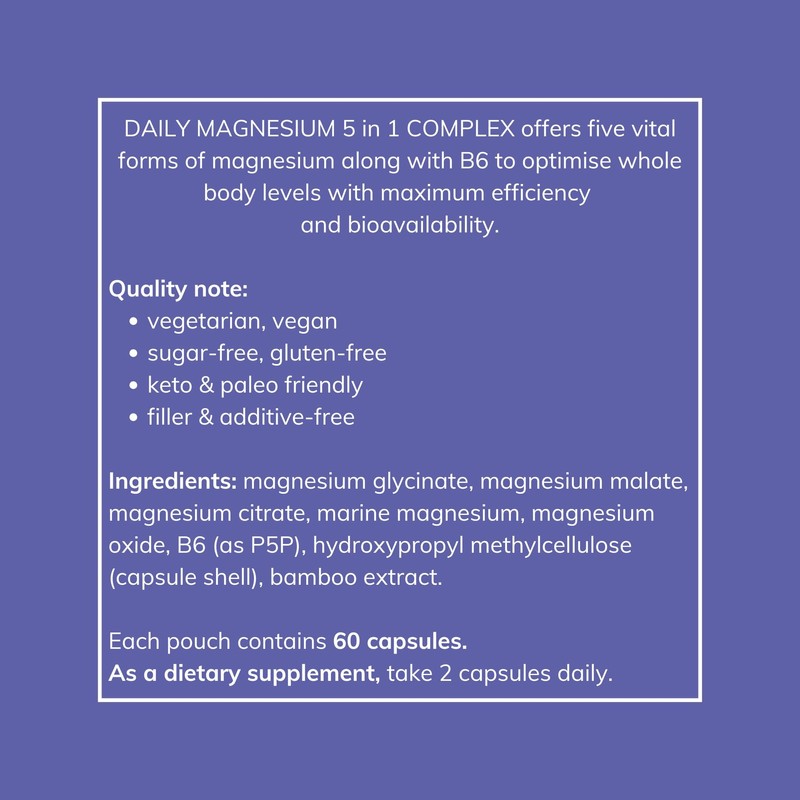 Magnesium Glycinate 5-in-1 Complex - 1546mg Supplement with Real Bisglycinate,