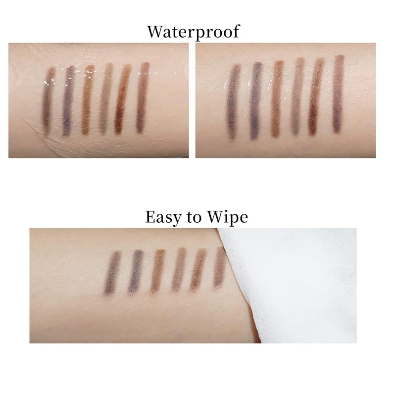 Grey Eyebrow Pencil,2Pcs Professional Micro Brow Pencil with Spoolie Brush,Longwearing