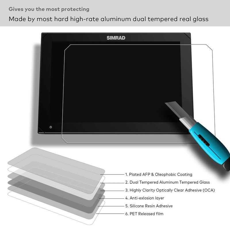 INNOSURE Premium Tempered Glass Screen Protector designed for Simrad NSX