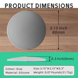 3.15" Round Door Stopper Wall Protector (5 PCS Black) Wall Door Handle Stoppers Self Adhesive Shock Absorbent for Office Home