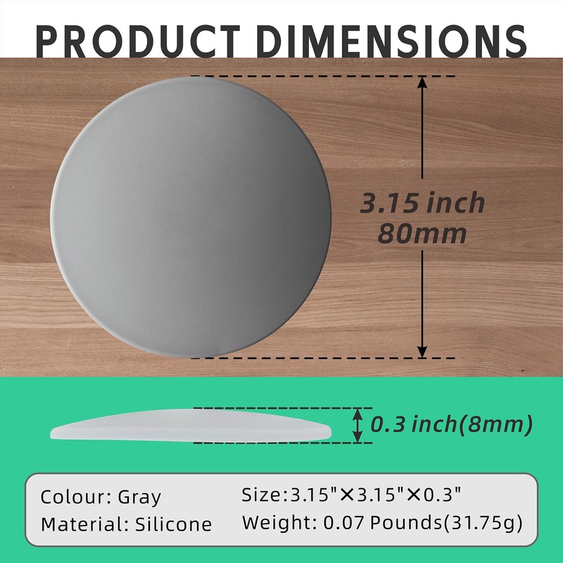 3.15" Round Door Stopper Wall Protector (5 PCS Black) Wall
