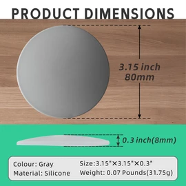 3.15" Round Door Stopper Wall Protector (5 PCS Black) Wall Door Handle Stoppers Self Adhesive Shock Absorbent for Office Home