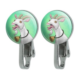 Screaming Goat Novelty Clip-On Stud Earrings