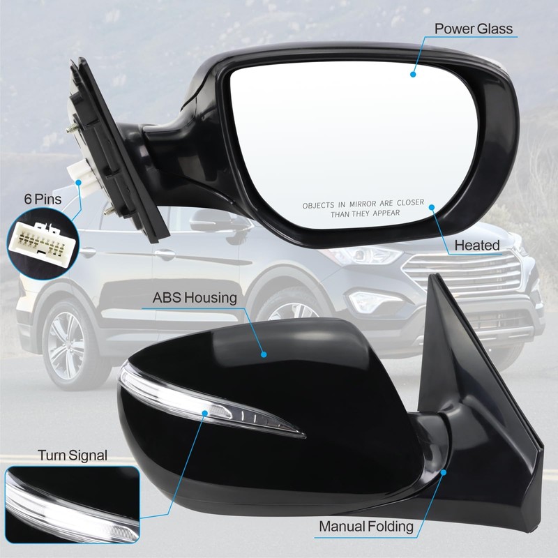 Lqito Right Passenger Side Mirror Compatible with 2013 2014 2015