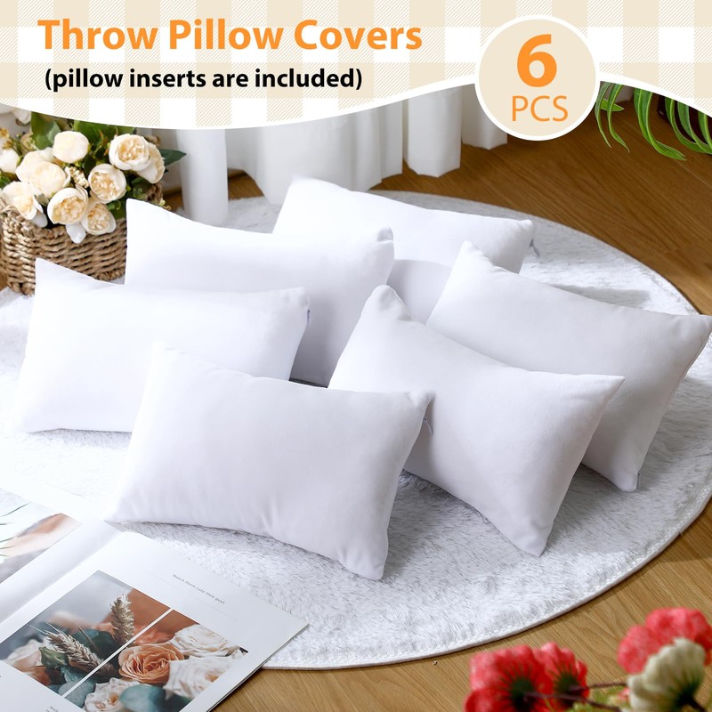 Geelin 6 Pack Small Pillows 11"x7" Microfiber Mini Pillows for