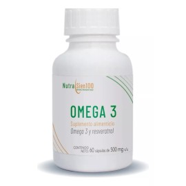 NutraSien100 Omega 3 De Salmón Con Resveratrol Epa/dha Nutrasien100 60cap Sabor Sin Sabor