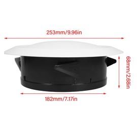 Sunicon 200 mm White Plate Valve, ABS Adjustable Vent Cover on Ceiling or Wall Exhaust Ceiling Valve 4 Sizes Round Ventilation Grille for Exhaust Fan, Pipe Fan