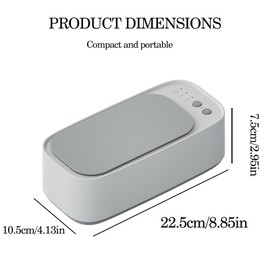 Ultrasonic Jewelry Cleaner,3 Modes Portable Cleaner,48KHz 20oz(600ml) for Eye Glasses, Ring, Earring, Necklaces, Watch Strap, Makeup Brush,Professional Sonic Cleaner with One-Touch Operation(Grey)